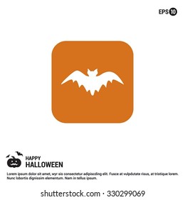 Halloween Bat icon. Halloween Flat Color Icon.  simple minimal, flat, solid, mono, monochrome, plain, contemporary style. Vector illustration web internet design elements