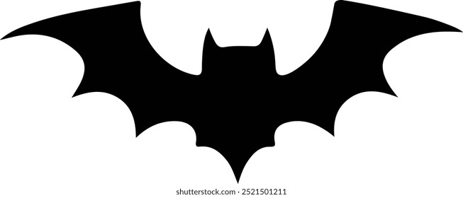 Halloween bat icon. Flying bat icon. black silhouette bat