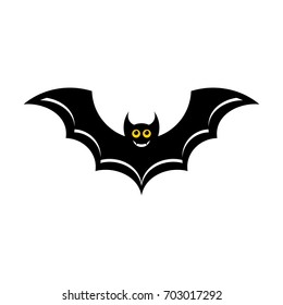 Halloween bat icon or logo in modern line style. Vector illustration.