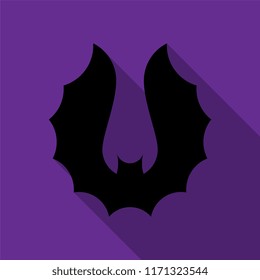halloween bat icon with long shadows