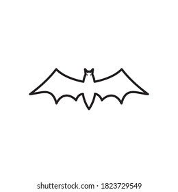 halloween bat icon over white background, line style design, vector illustration