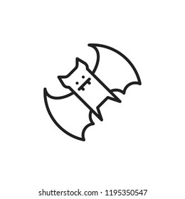 Halloween bat icon. Vector illustration line symbol
