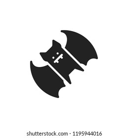 Halloween bat icon. Vector illustration fill symbol 