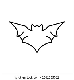 halloween bat icon, vector illustration isolated on white background. color editable