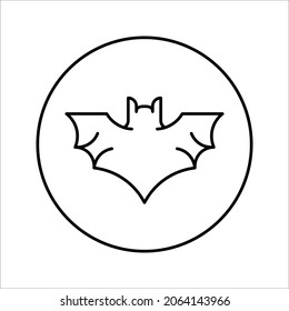 Halloween-Fledermaussymbol, Vektorgrafik einzeln auf weißem Hintergrund. farbeditierbar