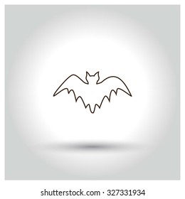 Halloween Bat icon. Vector outline icon illustration