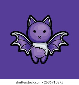 Halloween bat illustration clip art design vector