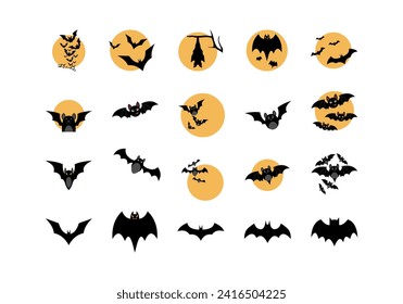 Halloween Bat Illustration Element Set