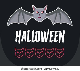 Halloween bat illustration with pattern