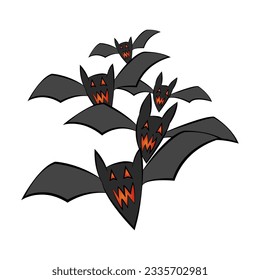Halloween bat isolated on white background. Halloween Scary bat hand drawn style. Vector illustration.