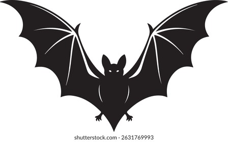 Halloween bat line art silhouette vector illustration