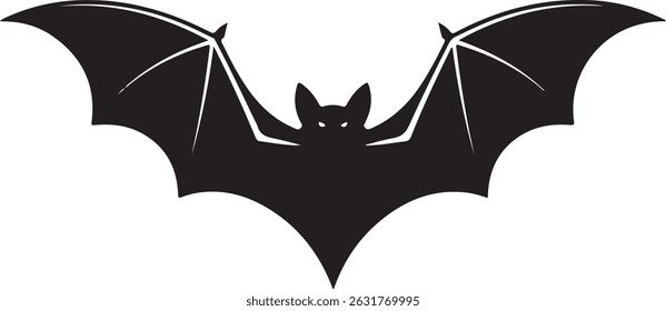 Halloween bat line art silhouette vector illustration