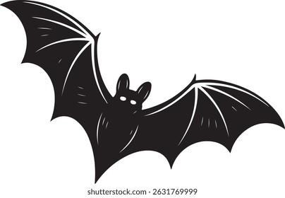 Halloween bat line art silhouette vector illustration