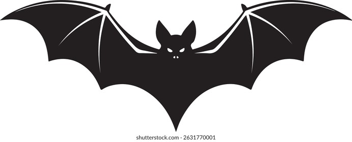 Halloween bat line art silhouette vector illustration