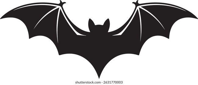 Halloween bat line art silhouette vector illustration