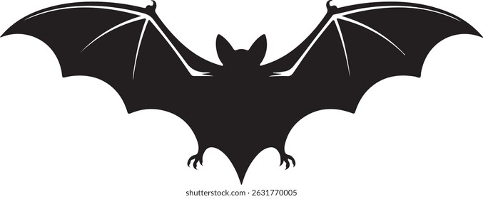 Halloween bat line art silhouette vector illustration