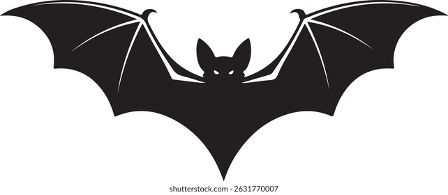 Halloween bat line art silhouette vector illustration