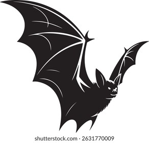 Halloween bat line art silhouette vector illustration