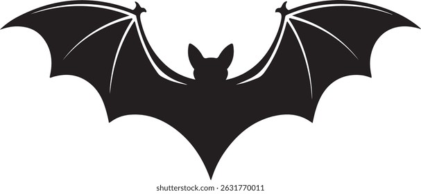 Halloween bat line art silhouette vector illustration