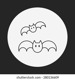 halloween bat line icon