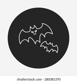 halloween bat line icon