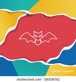 halloween bat line icon