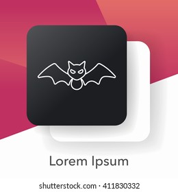 halloween bat line icon