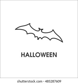 Halloween bat line icon