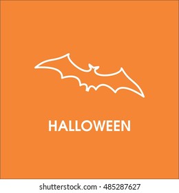 Halloween bat line icon