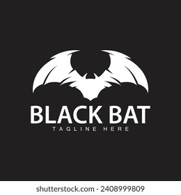 Halloween bat logo bat night animal design vector illustration template