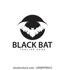 Halloween bat logo bat night animal design vector illustration template