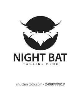 Halloween bat logo bat night animal design vector illustration template