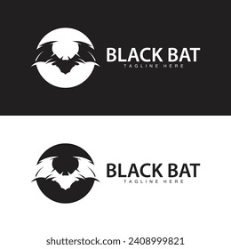 Halloween bat logo bat night animal design vector illustration template