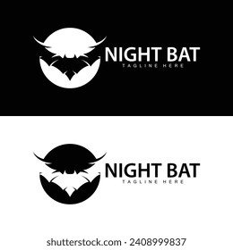 Halloween bat logo bat night animal design vector illustration template