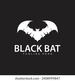 Halloween bat logo bat night animal design vector illustration template