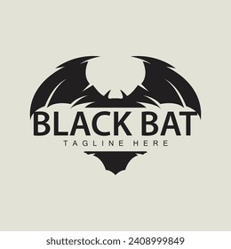 Halloween bat logo bat night animal design vector illustration template