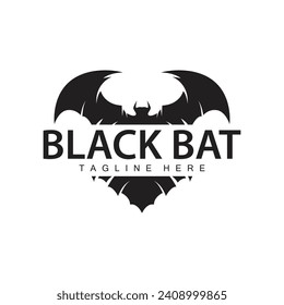 Halloween bat logo bat night animal design vector illustration template