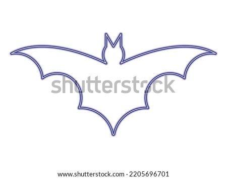 halloween bat neon light icon