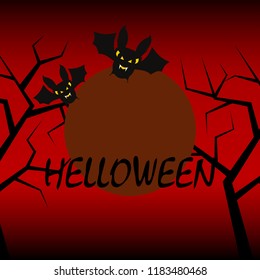 halloween bat night vector illustration