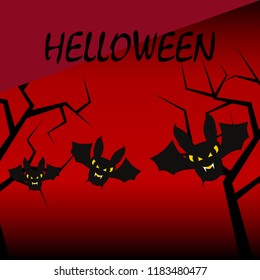 halloween bat night vector illustration
