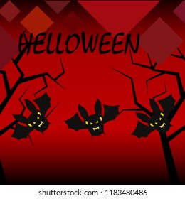 halloween bat night vector illustration