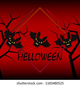 halloween bat night vector illustration