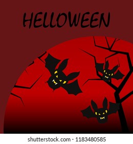 halloween bat night vector illustration