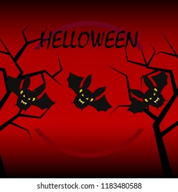 halloween bat night vector illustration