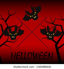 halloween bat night vector illustration