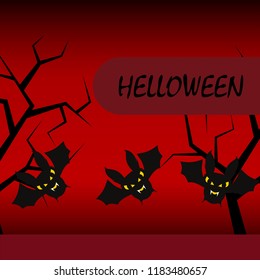 halloween bat night vector illustration