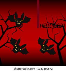 halloween bat night vector illustration