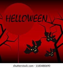 halloween bat night vector illustration