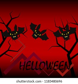 halloween bat night vector illustration
