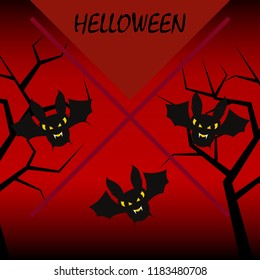 halloween bat night vector illustration